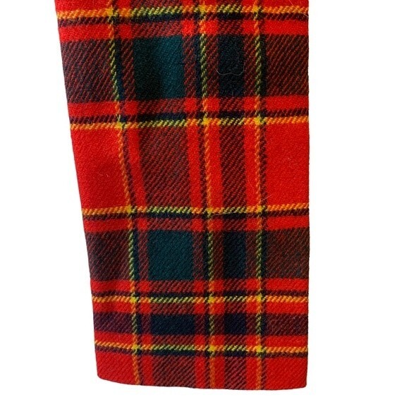 Vintage Wool Plaid Square Bottom Necktie 1970s - Picture 7 of 8